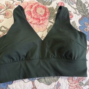 lululemon athletica Dark Green V-Neck Wireless Sports Bra